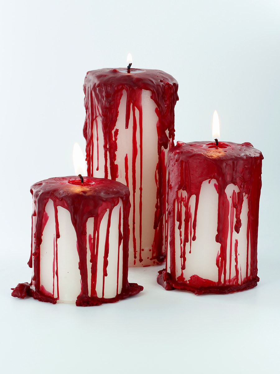 Creepy Bloody Pillar Candles